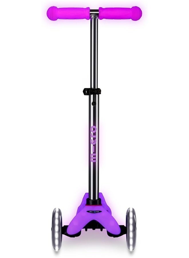 Micro® | Mini Deluxe Glow LED Scooter 3 Wheels Kids | Glow in the Dark | Wheels with LED Lighting | Fun and Safety | 2-5 Years