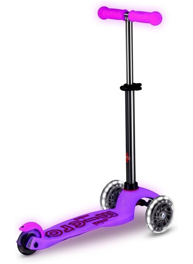 Micro® | Mini Deluxe Glow LED Scooter 3 Wheels Kids | Glow in the Dark | Wheels with LED Lighting | Fun and Safety | 2-5 Years