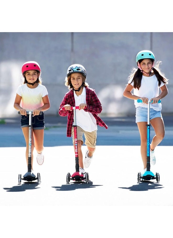 Micro Scooters | Maxi Micro Deluxe LED Foldable| Handlebar Adjustable | Lightweight | Foldable Mechanism |Boys & Girls | 5-12 years | Volcano Grey