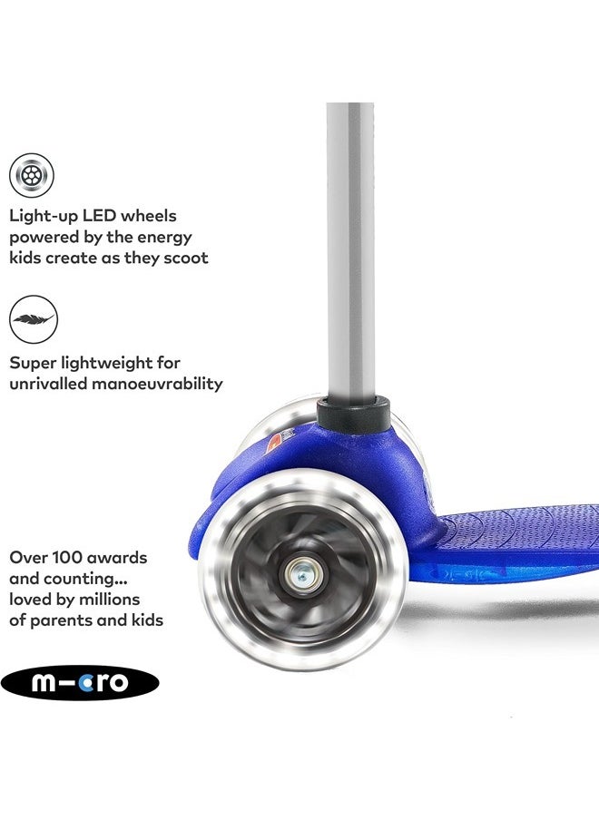 Micro Scooters | Mini Micro Plus LED Children's Scooter | Handlebar Adjustable | Light Up Wheels | 3-5yrs | Boys & Girls