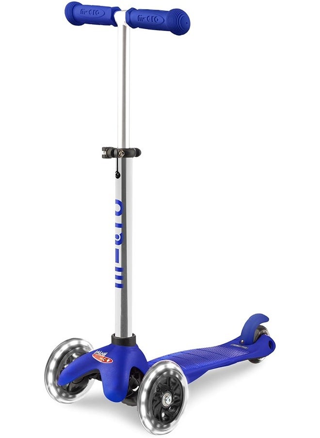 Micro Scooters | Mini Micro Plus LED Children's Scooter | Handlebar Adjustable | Light Up Wheels | 3-5yrs | Boys & Girls