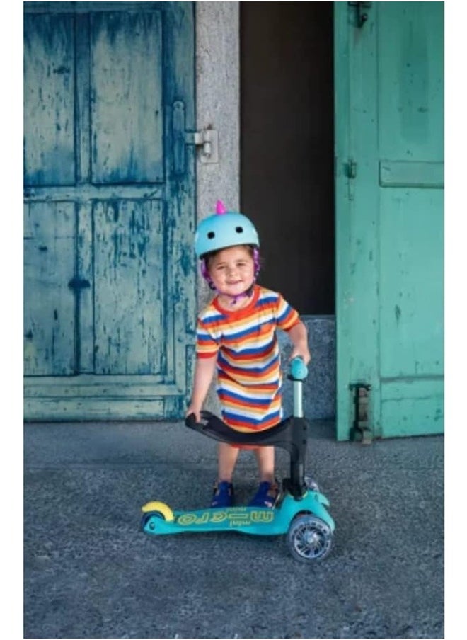 Micro Scooters- Mini Deluxe 3 in 1 Deluxe Eco - Mint | Scooter for Kids | Kids Scooter | Scooter with LED Wheels | Scooter for Kids 3-5 Years