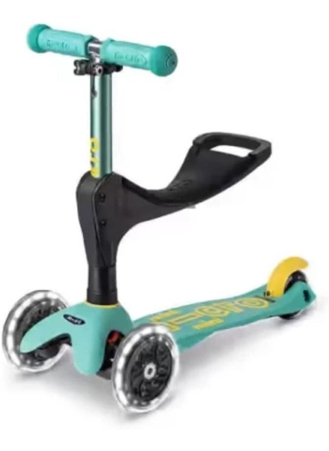 Micro Scooters- Mini Deluxe 3 in 1 Deluxe Eco - Mint | Scooter for Kids | Kids Scooter | Scooter with LED Wheels | Scooter for Kids 3-5 Years