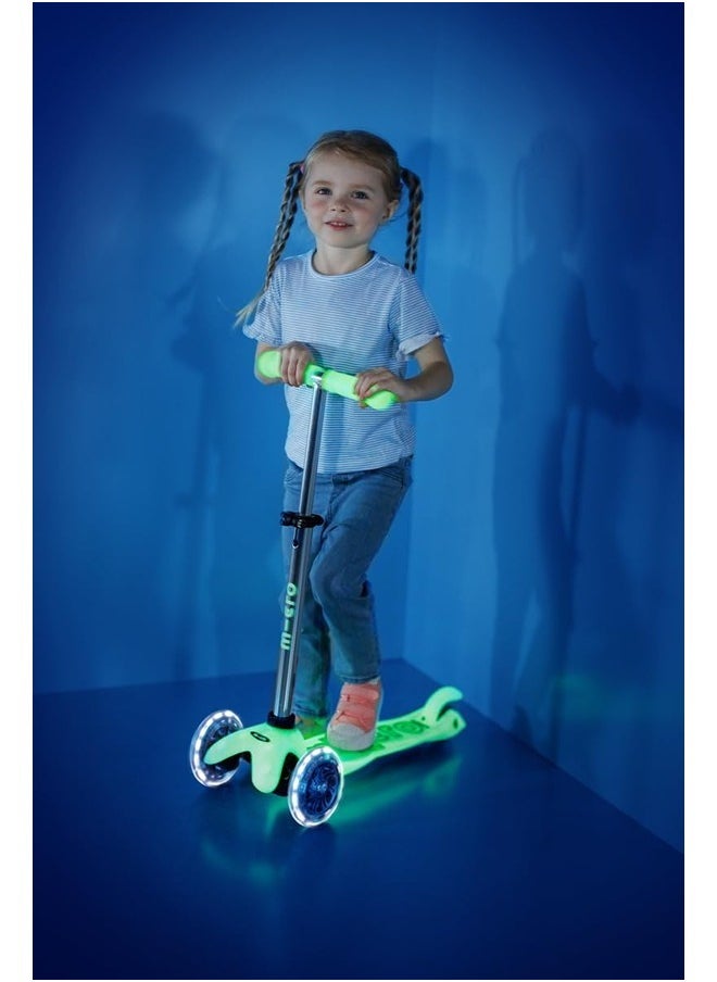 Micro® | Mini Deluxe Glow LED Scooter 3 Wheels Kids | Glow in the Dark | Wheels with LED Lighting | Fun and Safety | 2-5 Years