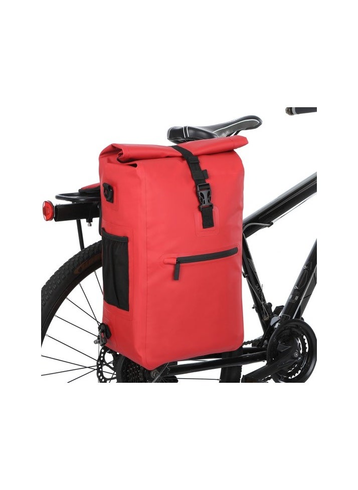 3-in-1 waterproof bicycle pannier bike rear shelf Sizes:42 × 30 × 8cm Colour:Red