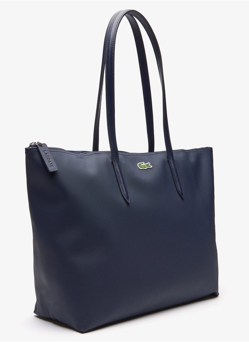 Lacoste Women's L.12.12 Concept Zip Dark Navy Tote Bag, NF1888PO Dark Navy Shopping Bag for Women