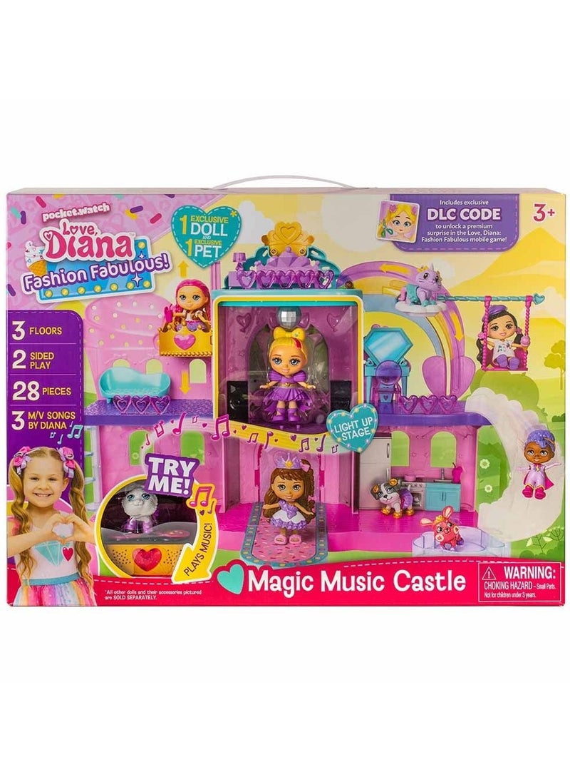 Love Diana Fashion Fabulous Magic Music Castle Playset