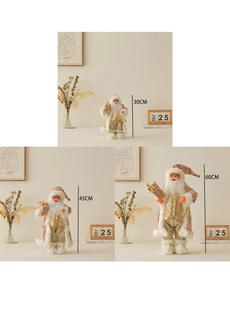 Christmas Village Decoration Accessories Plastic Santa Claus Figurine for Xmas Village Collection Free Standing Father Christmas Sculpture Novelty Decorative Artwork for Desk Ornament