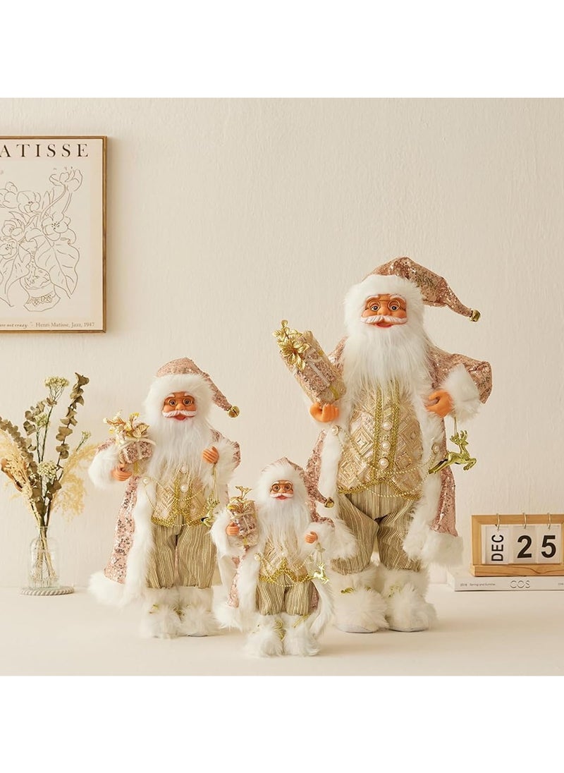 Christmas Village Decoration Accessories Plastic Santa Claus Figurine for Xmas Village Collection Free Standing Father Christmas Sculpture Novelty Decorative Artwork for Desk Ornament