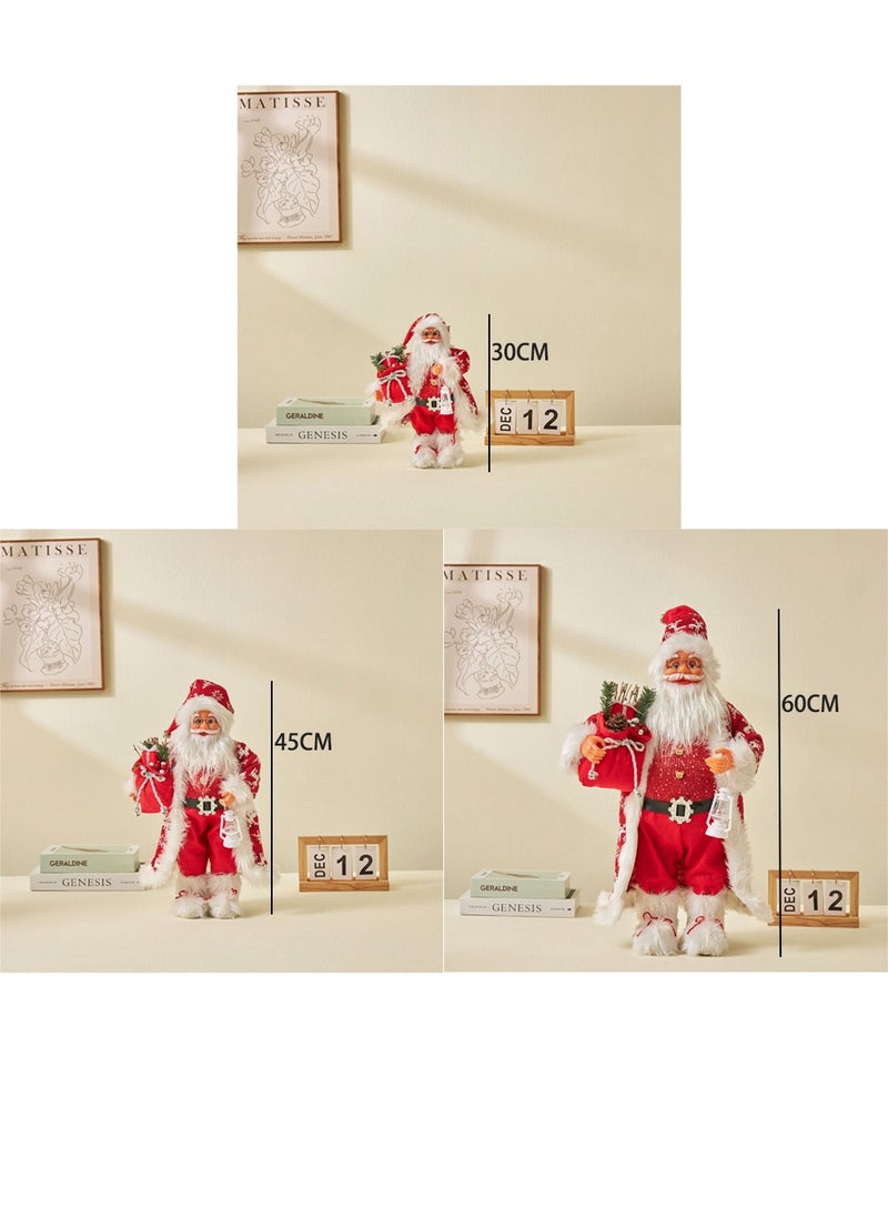 Christmas Village Decoration Accessories Plastic Santa Claus Figurine for Xmas Village Collection Free Standing Father Christmas Sculpture Novelty Decorative Artwork for Desk Ornament