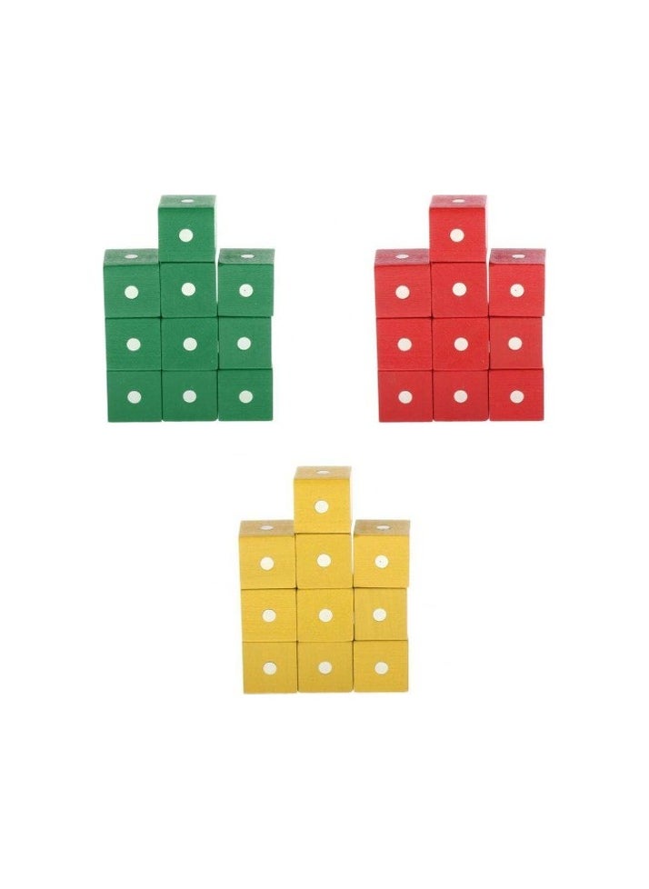 30 / Set Wood Magnetic Cubic Block Building Istifing Nesting Training