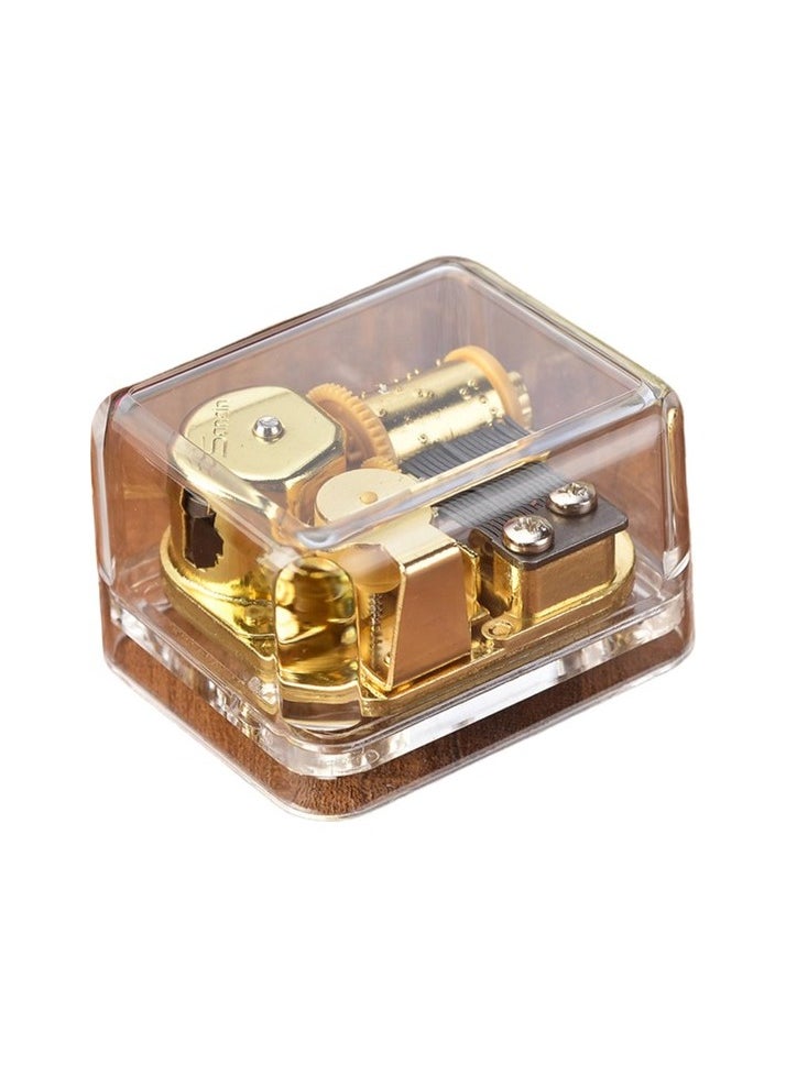 Music Box Acrylic Transparent Gold Plated Movement For Friends Gift Memory (Yurt