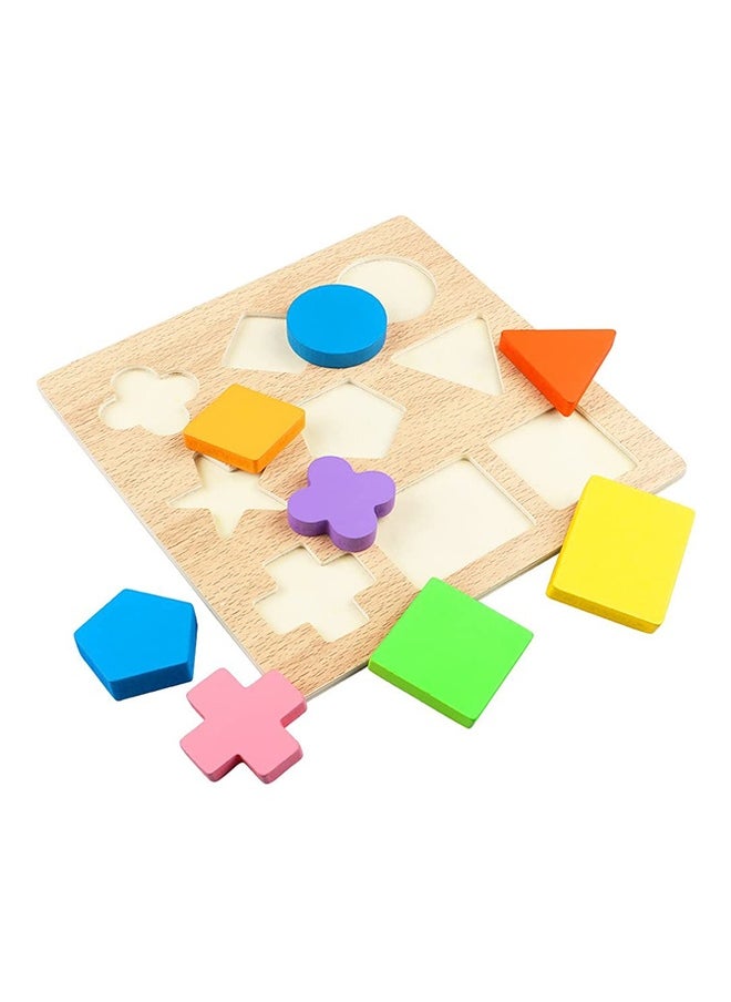 10 Piece Creative Craft Geometric Shape Sorter Educational Learning Toy For Kids 8.66x8.66x0.59inch