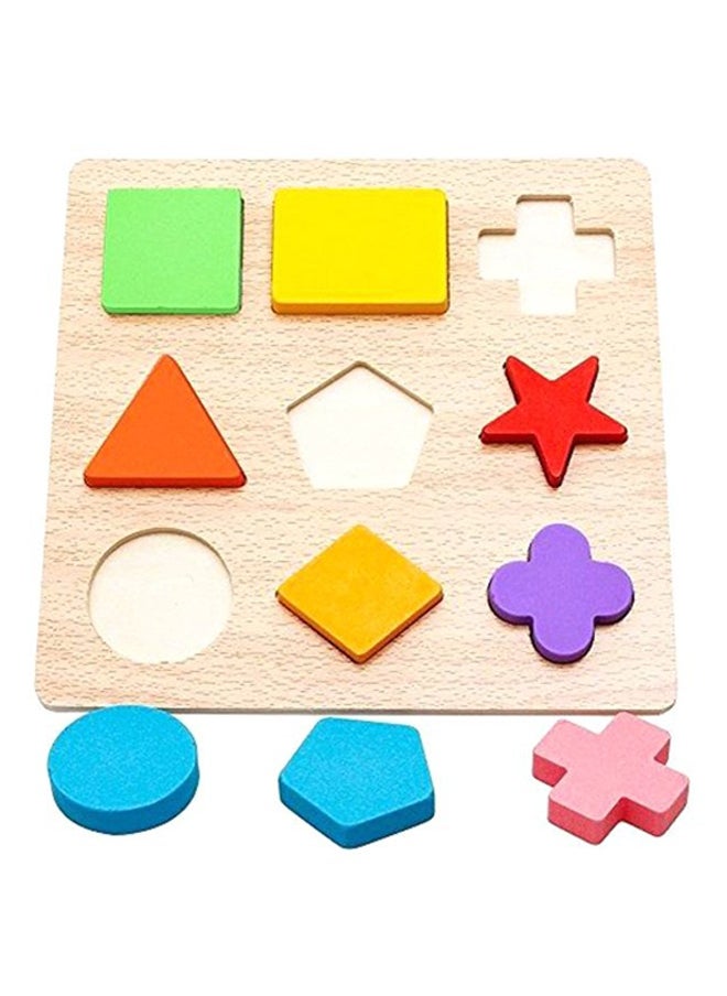 10 Piece Creative Craft Geometric Shape Sorter Educational Learning Toy For Kids 8.66x8.66x0.59inch