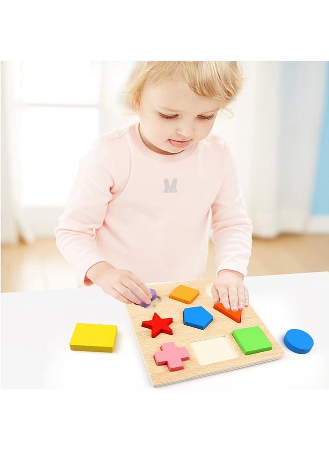 10 Piece Creative Craft Geometric Shape Sorter Educational Learning Toy For Kids 8.66x8.66x0.59inch