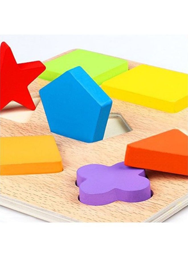 10 Piece Creative Craft Geometric Shape Sorter Educational Learning Toy For Kids 8.66x8.66x0.59inch