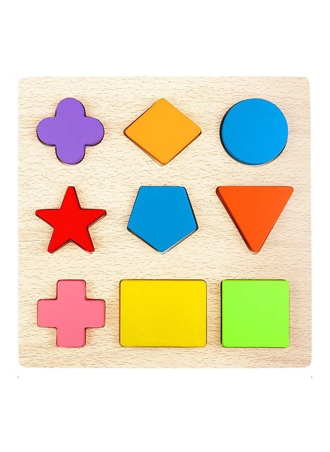 10 Piece Creative Craft Geometric Shape Sorter Educational Learning Toy For Kids 8.66x8.66x0.59inch