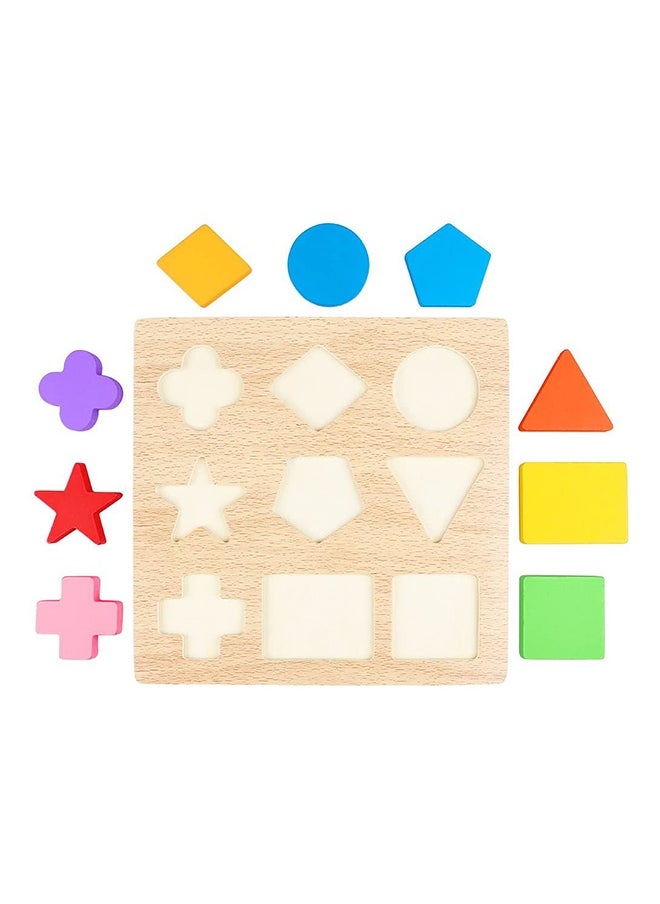 10 Piece Creative Craft Geometric Shape Sorter Educational Learning Toy For Kids 8.66x8.66x0.59inch