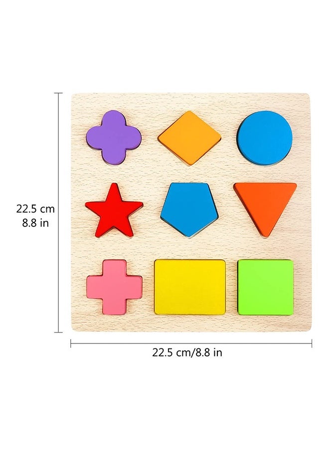 10 Piece Creative Craft Geometric Shape Sorter Educational Learning Toy For Kids 8.66x8.66x0.59inch