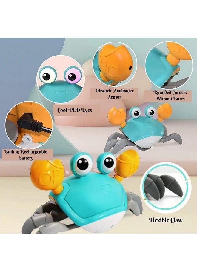 Crawling Crab Baby Toy, Tummy Time Toys For Infant Kid 4 5 6 7 8 9 10 11 12 Boy Girl 4-6 6-12 Learning Crawl 9-12 12-18 Walking Toddler Light-Up Musical Walking Sensory Dancing Birthday Gift