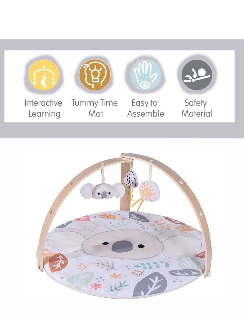 Factory Price Nyra Wooden Activity Play Gym For Infants With Soft Cushion Floor and Removable Plush Toys - Koala B