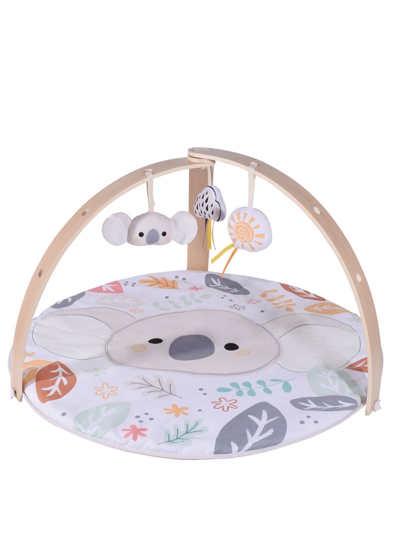 Factory Price Nyra Wooden Activity Play Gym For Infants With Soft Cushion Floor and Removable Plush Toys - Koala B