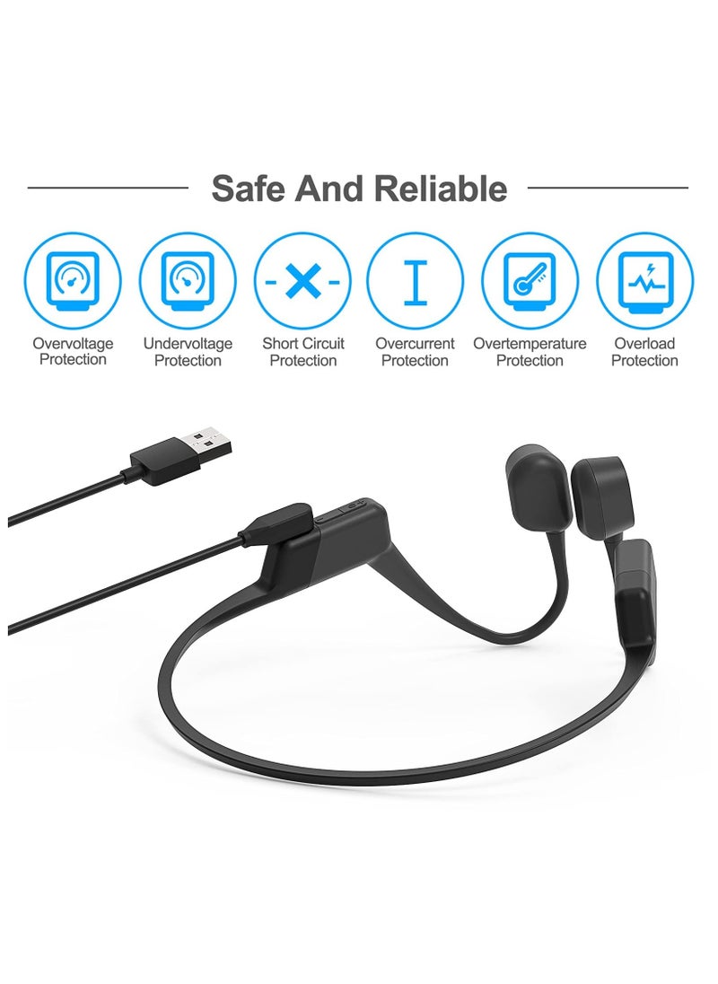 2 Pack Magnetic Charging Cable Replacement for AfterShokz Aeropex AS800/ OpenComm ASC100SG and Shokz OpenRun Pro, Bone Conduction Wireless Headset Quick Charge Cable Charger Accessory (100 cm)