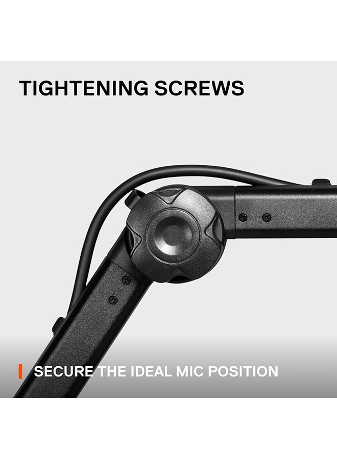 SteelSeries Alias/Alias Pro Mic Boom Arm - For Gaming, Streaming, and Podcasting - 360° Rotation - Desk Clamp - Folding Scissor Design - Hidden Springs - Cable Management - 3/8