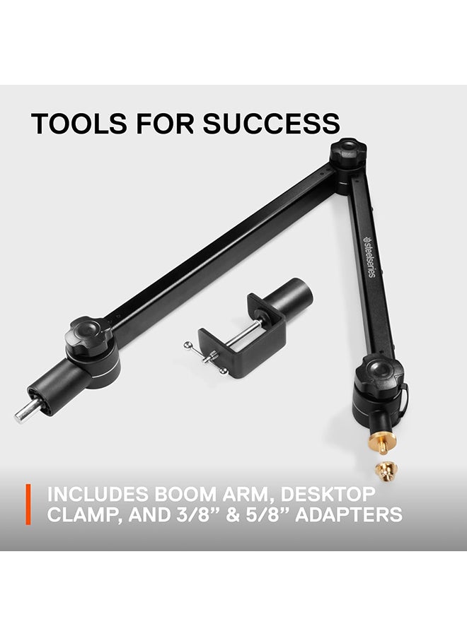 SteelSeries Alias/Alias Pro Mic Boom Arm - For Gaming, Streaming, and Podcasting - 360° Rotation - Desk Clamp - Folding Scissor Design - Hidden Springs - Cable Management - 3/8