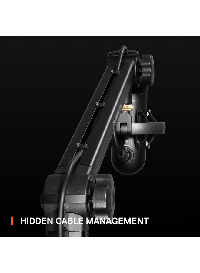 SteelSeries Alias/Alias Pro Mic Boom Arm - For Gaming, Streaming, and Podcasting - 360° Rotation - Desk Clamp - Folding Scissor Design - Hidden Springs - Cable Management - 3/8