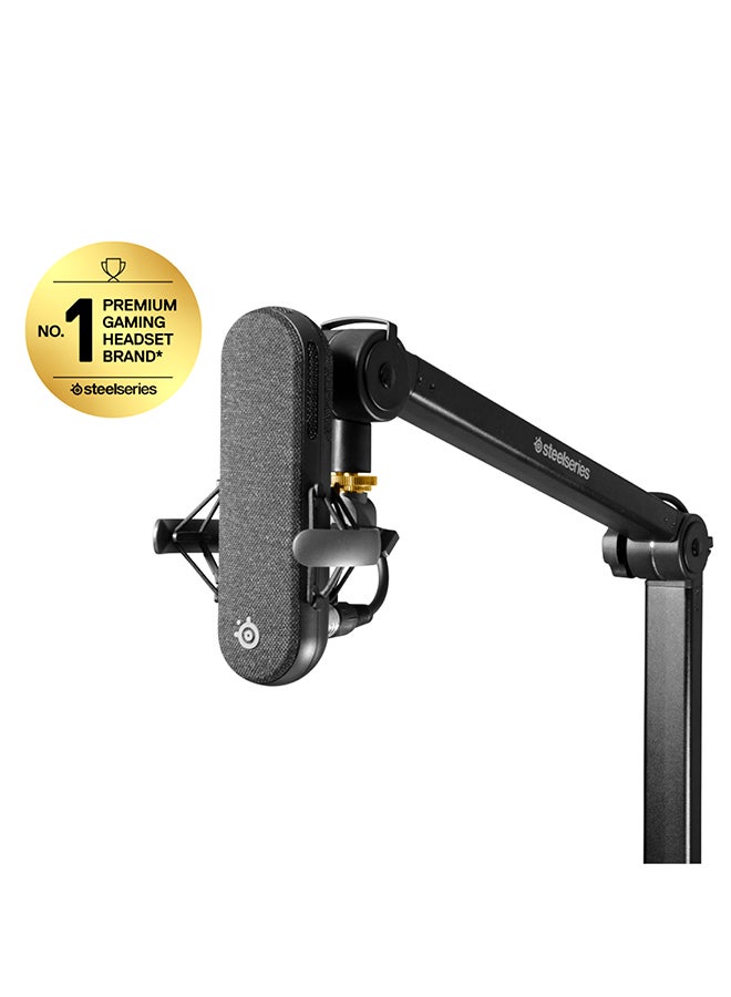 SteelSeries Alias/Alias Pro Mic Boom Arm - For Gaming, Streaming, and Podcasting - 360° Rotation - Desk Clamp - Folding Scissor Design - Hidden Springs - Cable Management - 3/8