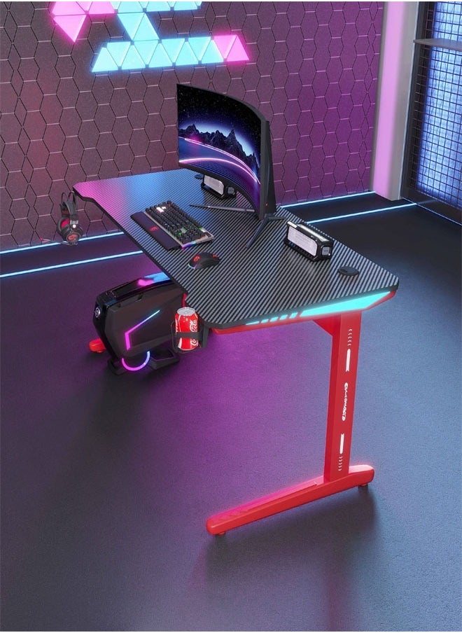 Ergonomic Gaming and Computer Desk with LED Lights and USB port 100 CM