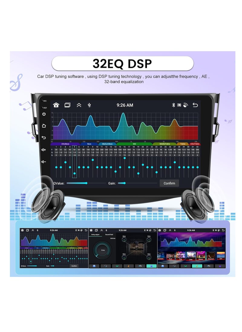 [8 Core 4+64G] Android Car Radio for Toyota RAV4 2007-2012 with Wireless Carplay and Android Auto - 9 Inch IPS 1280 * 720 Touchscreen Car Stereo - DSP 32EQ / WiFi/GPS/SWC + AHD Backup Camera