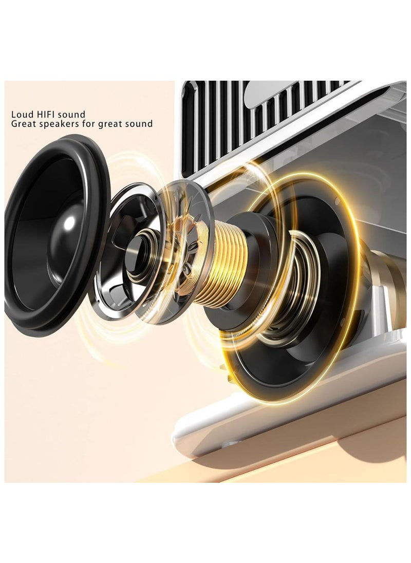 Bluetooth Speaker with Record Player Vintage Portable Bluetooth Speaker 3 Modes HiFi Stereo Sound Retro Portable Cable Less Turntable Home Speaker.