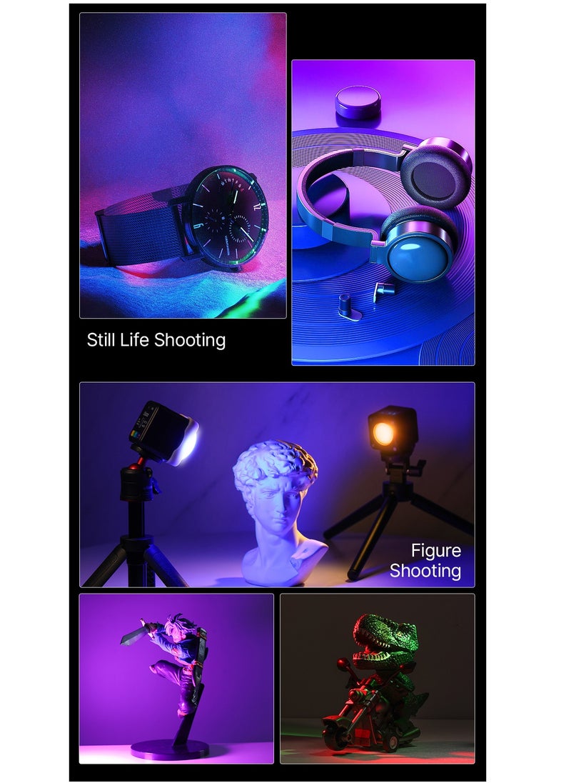 L2 RGB Mini COB Video Camera, Light Dimmable, 360° Full-Color Light, with Diffuser Honeycomb Photography, for DSLR Camera