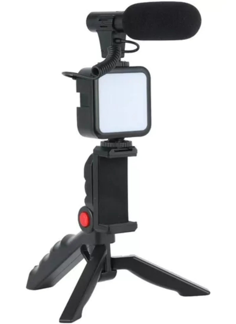 NEW Smartphone Vlogging Kit – Tripod, Fill Light, Microphone, Phone Clip, & Remote for iPhone & Android – Complete Vlogging Setup