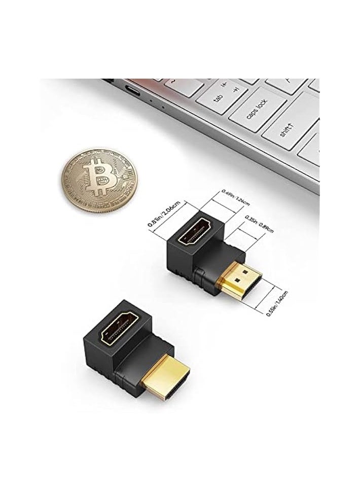 HDMI Male to Female Adapter,CableCreation 2 Pack 90 and 270 Degree Upward Angle HDMI to HDMI Converter, 4K 3D HDMI Extender for Roku,Fire Stick,Chromecast, Nintendo Switch,HDTV,Laptop,