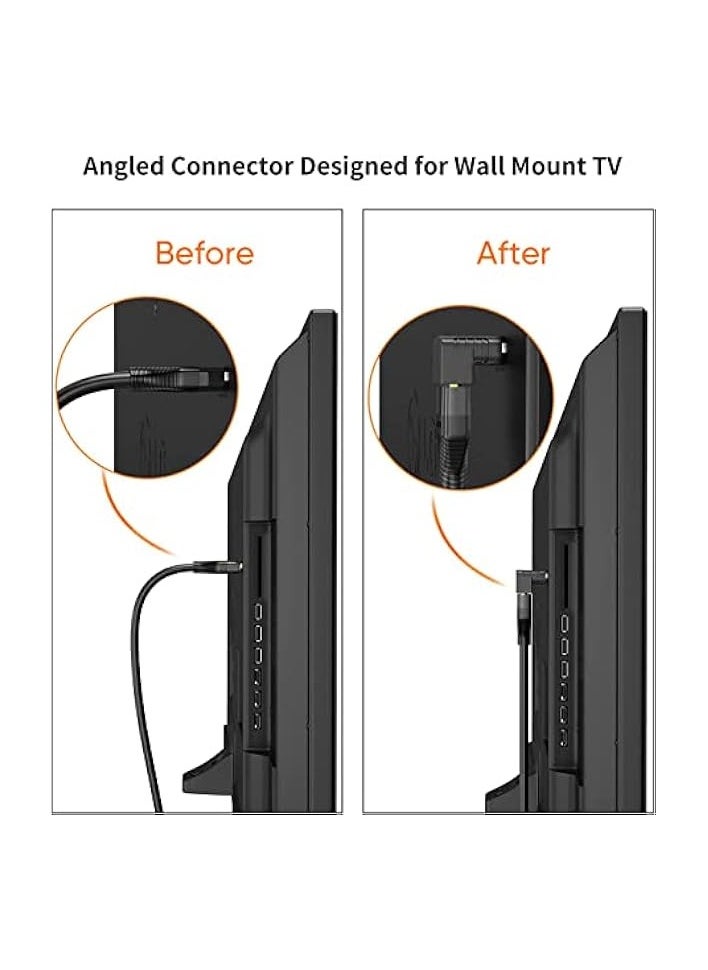 HDMI Male to Female Adapter,CableCreation 2 Pack 90 and 270 Degree Upward Angle HDMI to HDMI Converter, 4K 3D HDMI Extender for Roku,Fire Stick,Chromecast, Nintendo Switch,HDTV,Laptop,