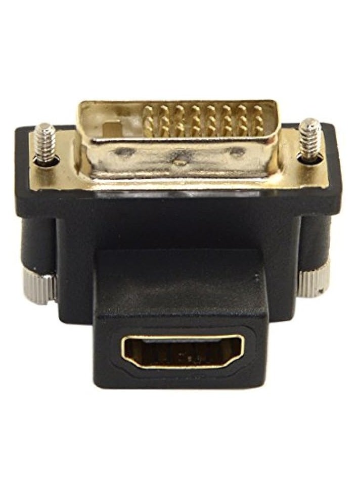 90 Degree Down Angled DVI Male to HDMI Female Adapter for Computer & HDTV & Graphics Card
