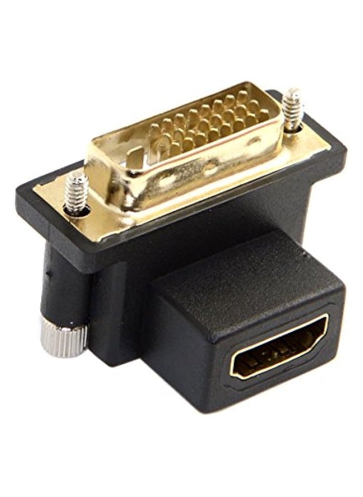 90 Degree Down Angled DVI Male to HDMI Female Adapter for Computer & HDTV & Graphics Card