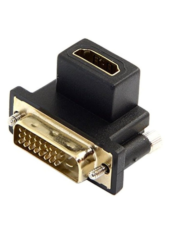 90 Degree Down Angled DVI Male to HDMI Female Adapter for Computer & HDTV & Graphics Card