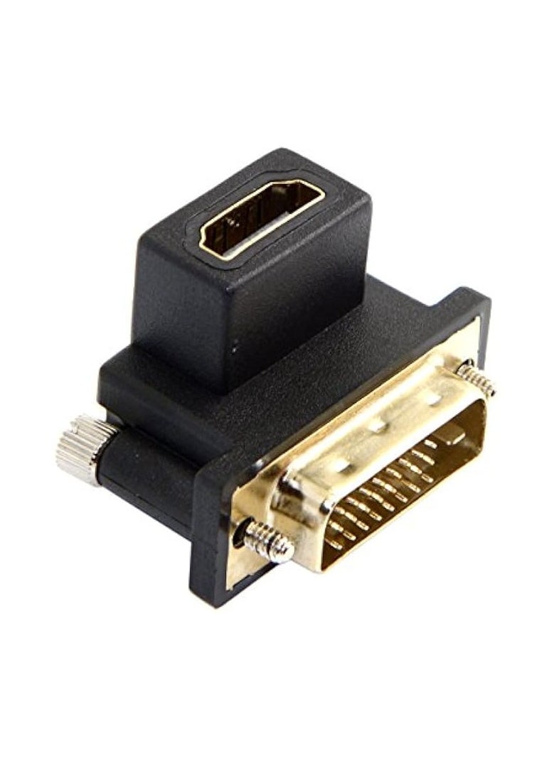 90 Degree Down Angled DVI Male to HDMI Female Adapter for Computer & HDTV & Graphics Card