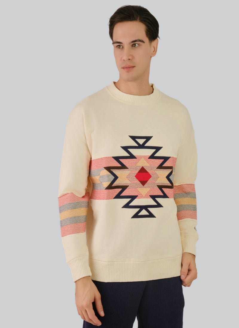 Geometric Relaxed C-Neck Sweat