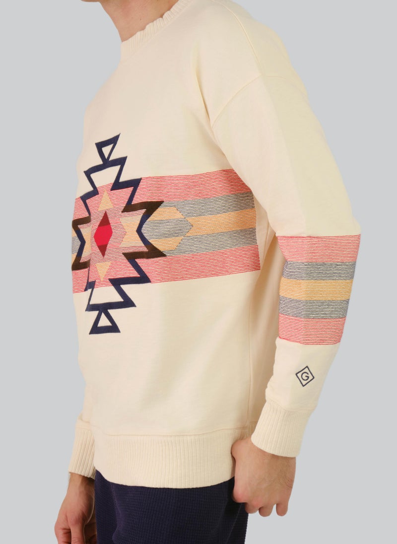 Geometric Relaxed C-Neck Sweat