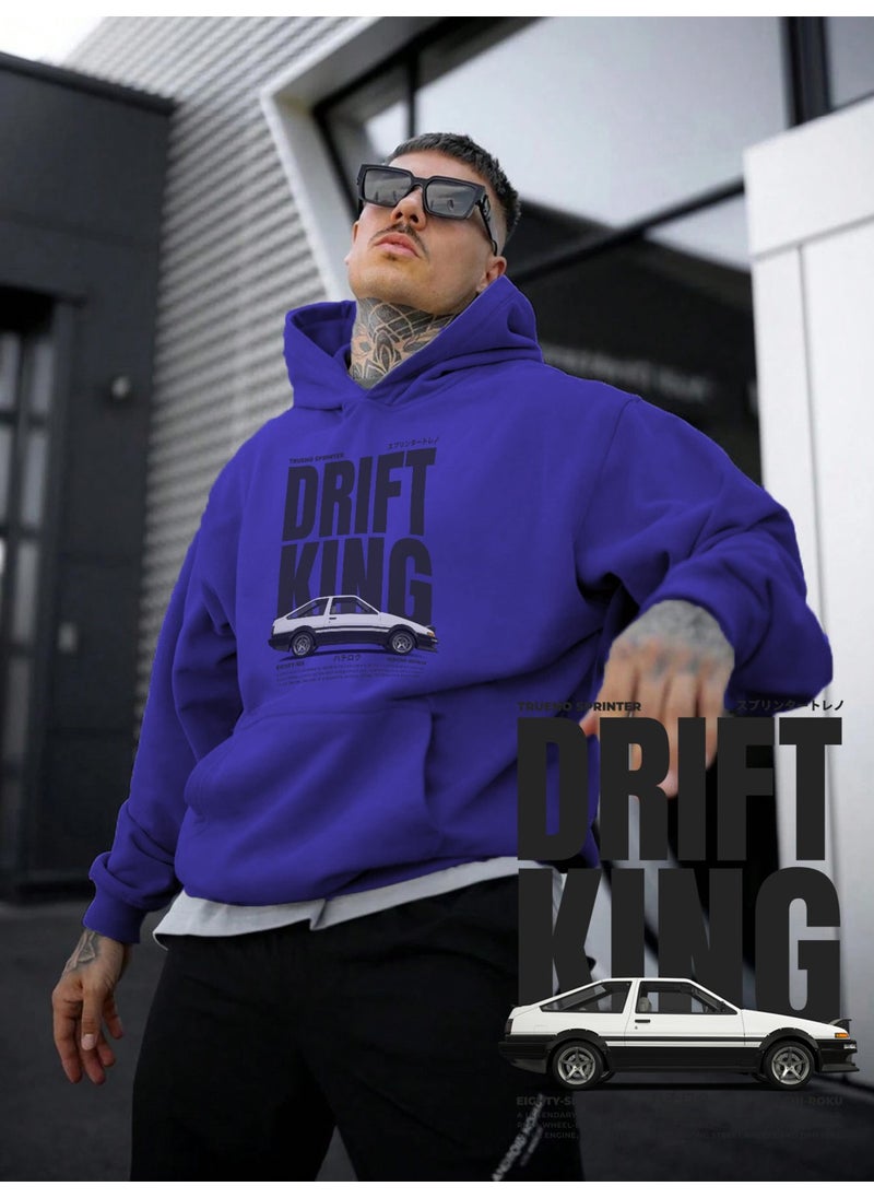 Women, Men's Sweatshirt Oversize Drift King Printed Thick Purple Lover Sweatshirt