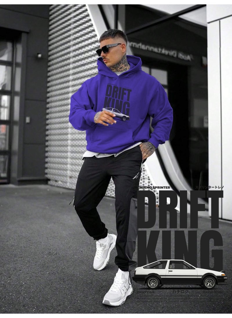 Women, Men's Sweatshirt Oversize Drift King Printed Thick Purple Lover Sweatshirt