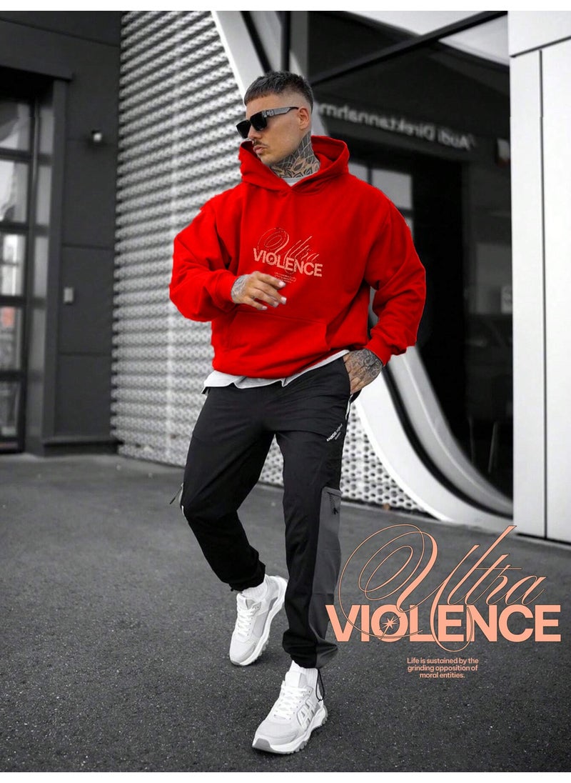 Women, Men's Sweatshirt Ultra Violence Printed Thick Red Lover Sweatshirt