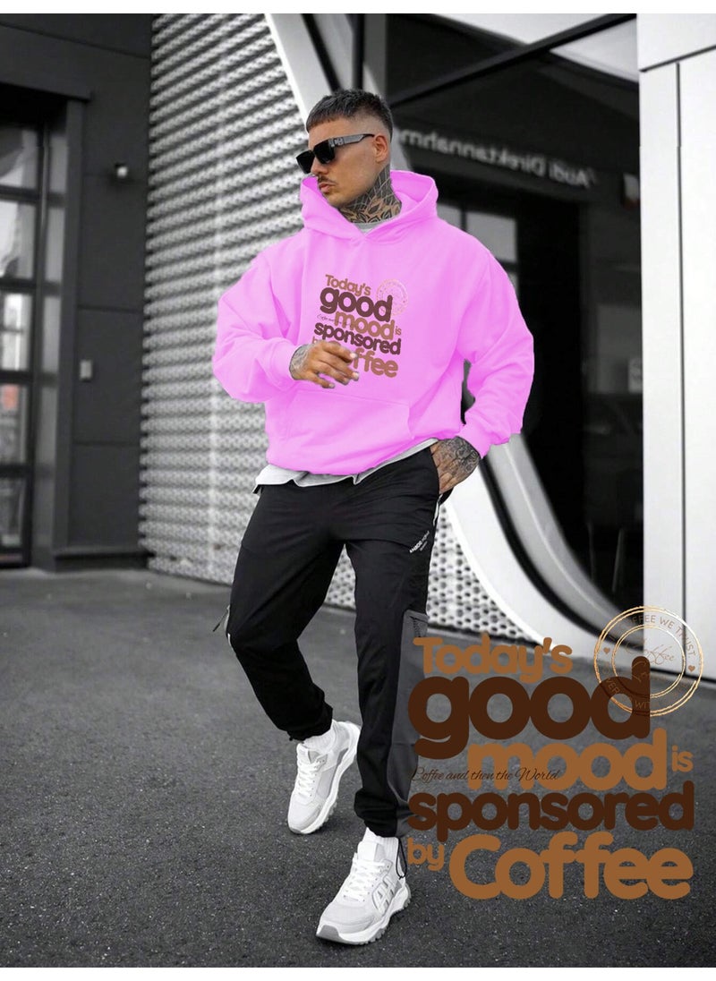 Women, Men's Sweatshirt Good Mood With Cfee Printed Thick Pink Lover Sweatshirt