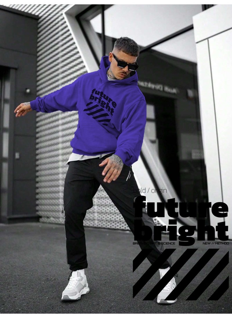 Women, Men's Sweatshirt Oversize Future Bright Printed Thick Purple Lover Sweatshirt