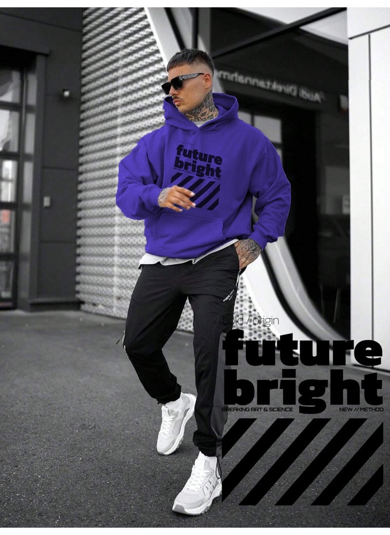 Women, Men's Sweatshirt Oversize Future Bright Printed Thick Purple Lover Sweatshirt